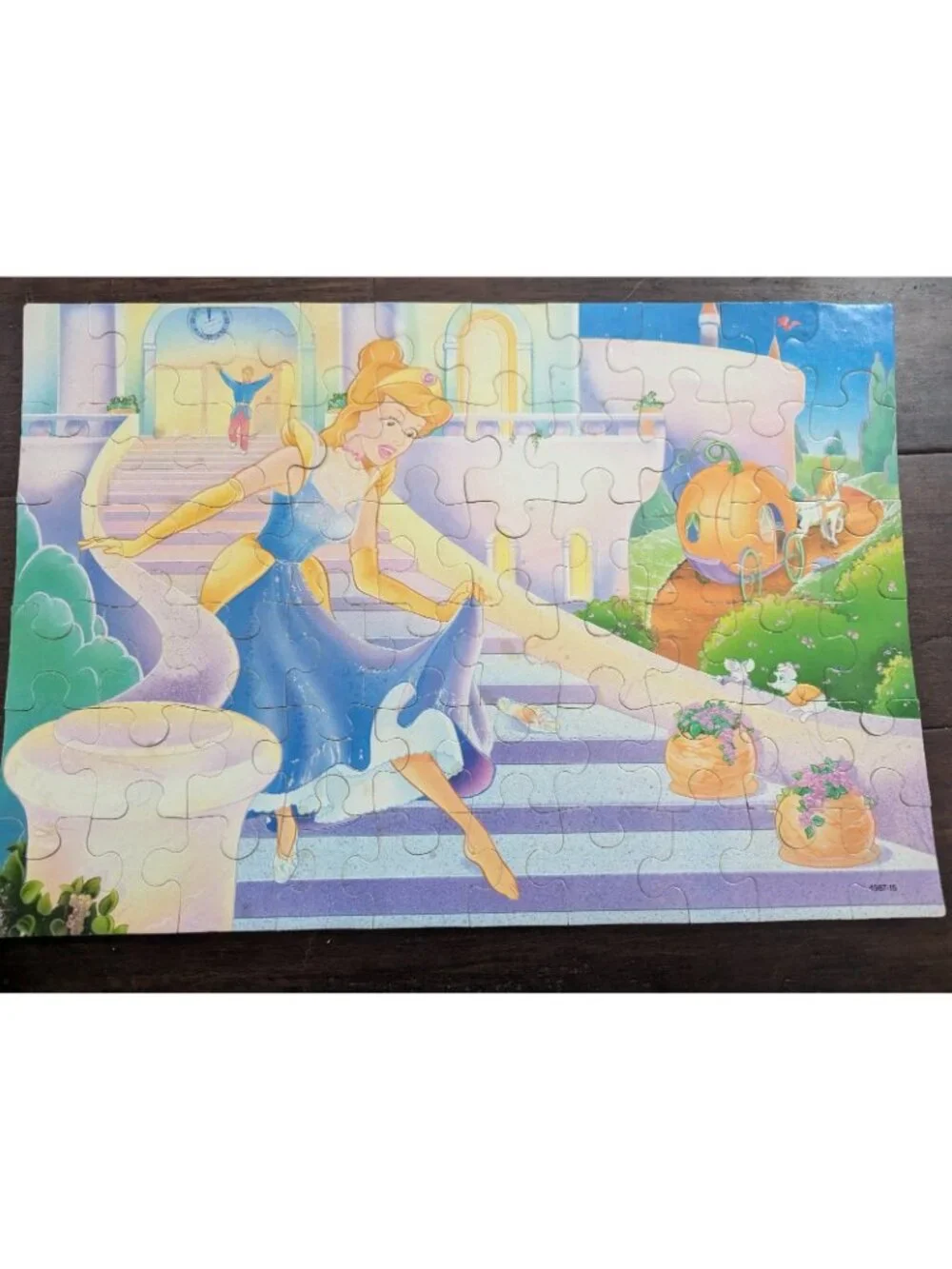 Lot of 4 Vintage Girls Jigsaw Puzzles Complete MB Belle Princess Little Mermaid